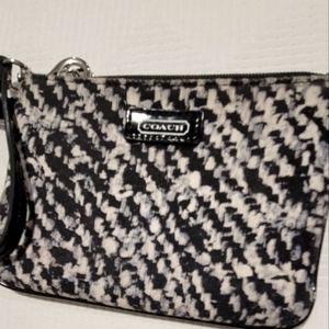 Coach wristlet black and white